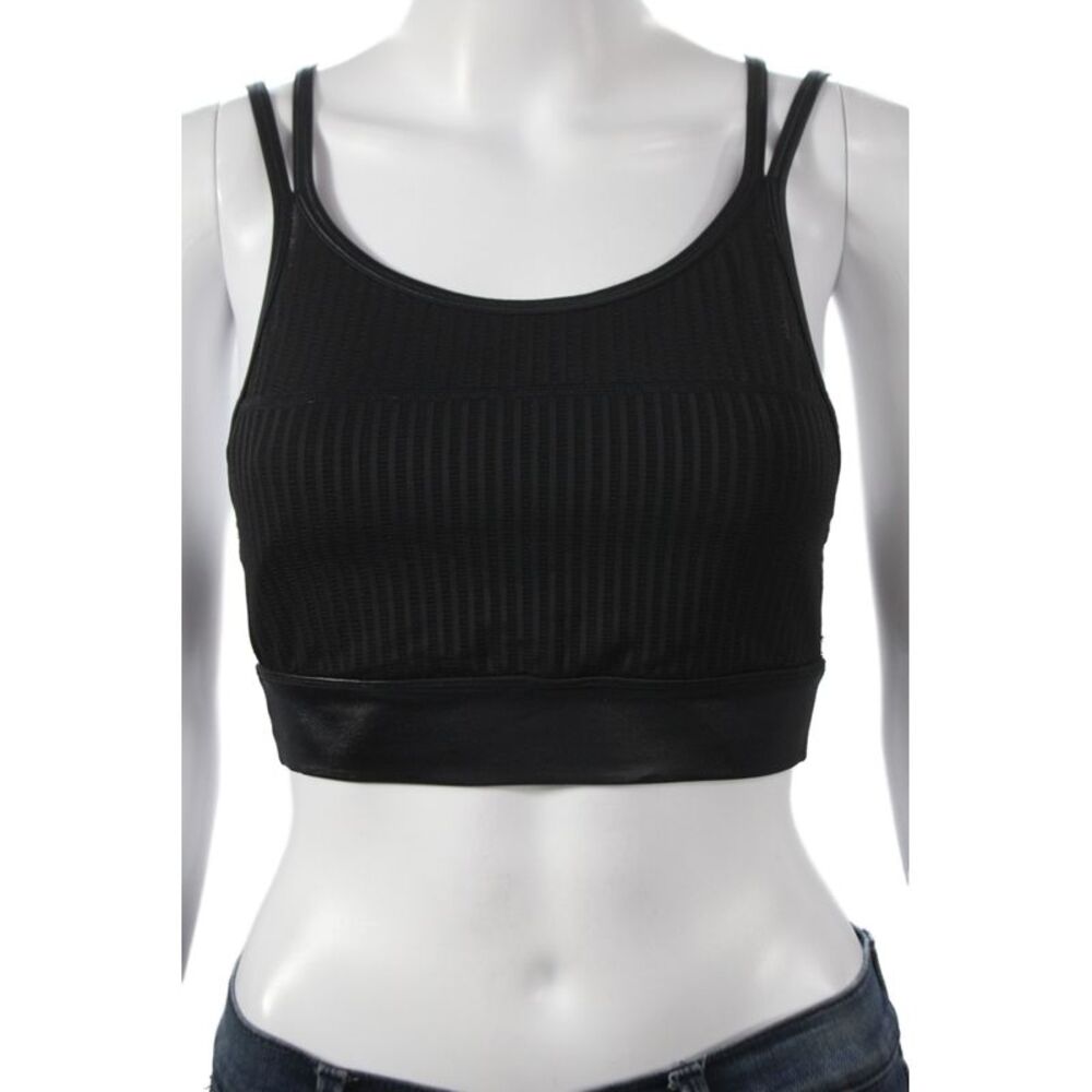 ALALA Womens Sports Bra Black Nylon Athleisure Sleeveless Size S